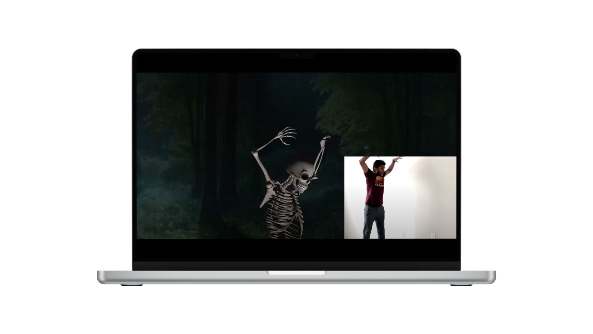 Halloween video using animated skeleton and AI Video to Animation tools