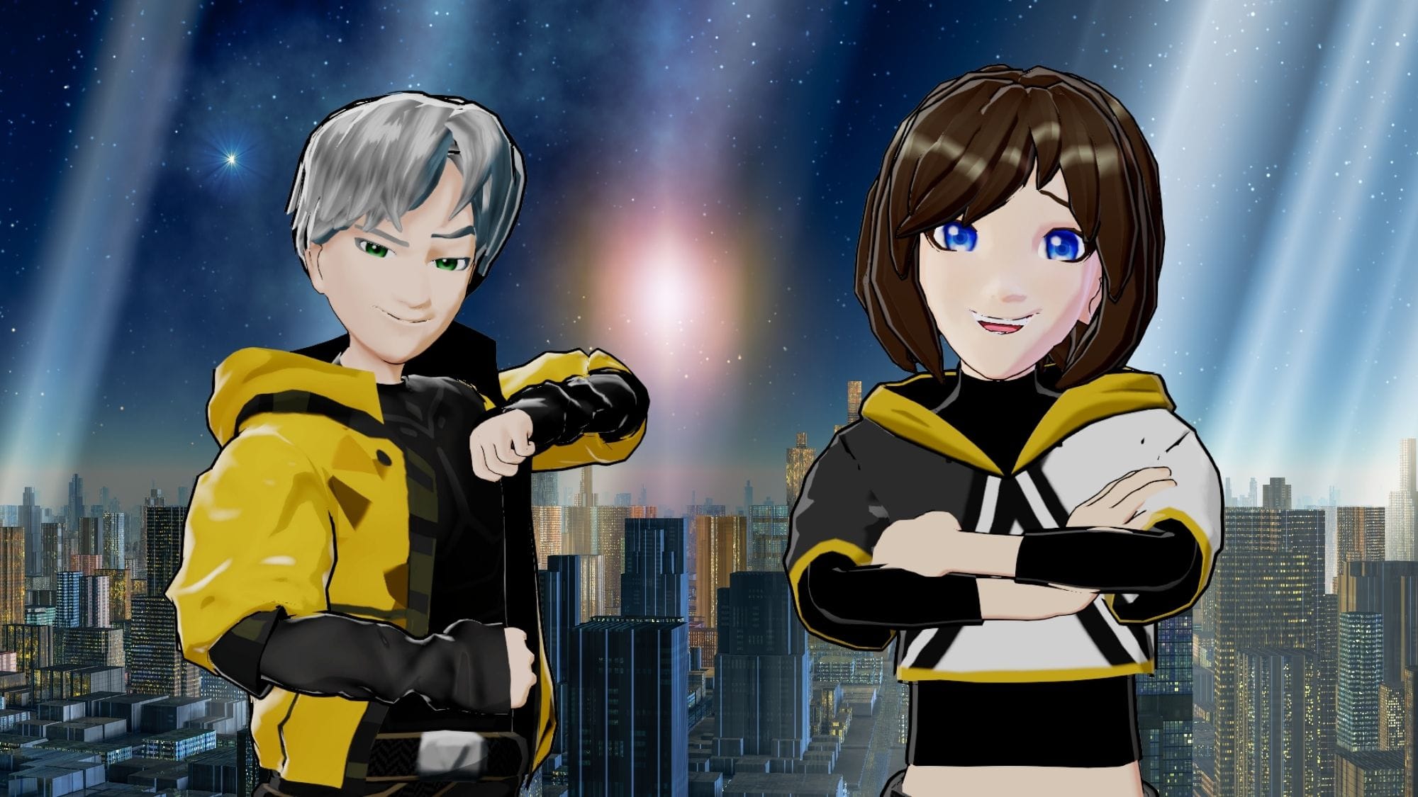 Anime Boy and Anime Girl characters inside Krikey AI Online Animation Maker tools