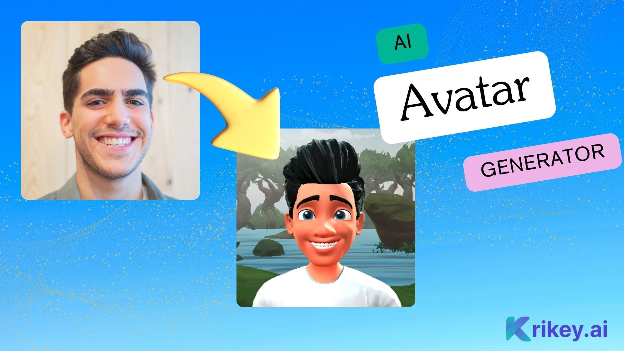 Turn your photo into a cartoon character with Krikey AI Avatar Generator