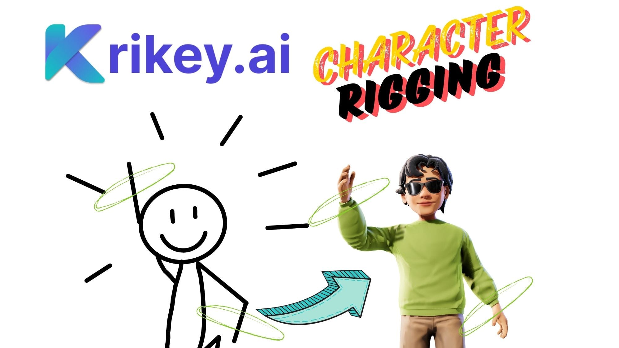 AI Rigging animation for custom cartoon characters with Krikey AI Animation Maker