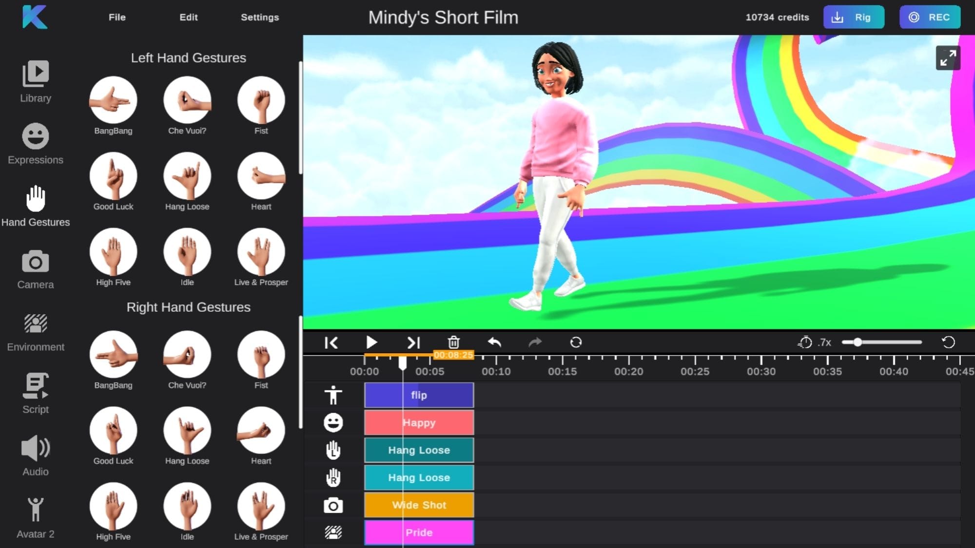 How to create a cartoon character using the Krikey AI 3D video editor tools