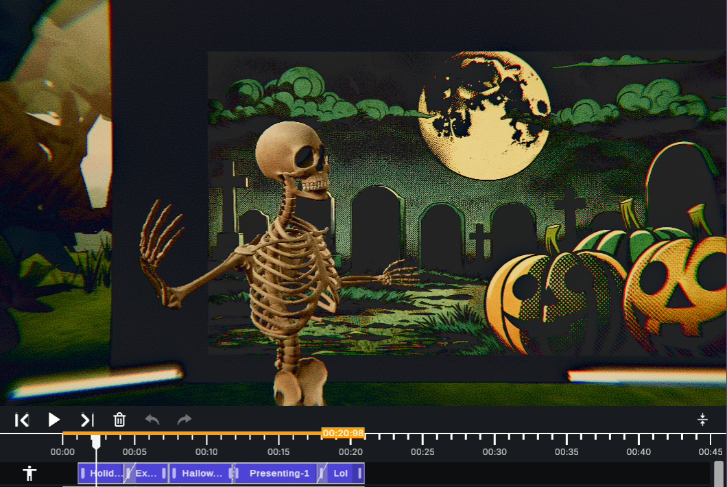 Spooky Halloween fonts and Skeleton Meme Generator tools available at Krikey AI Animation