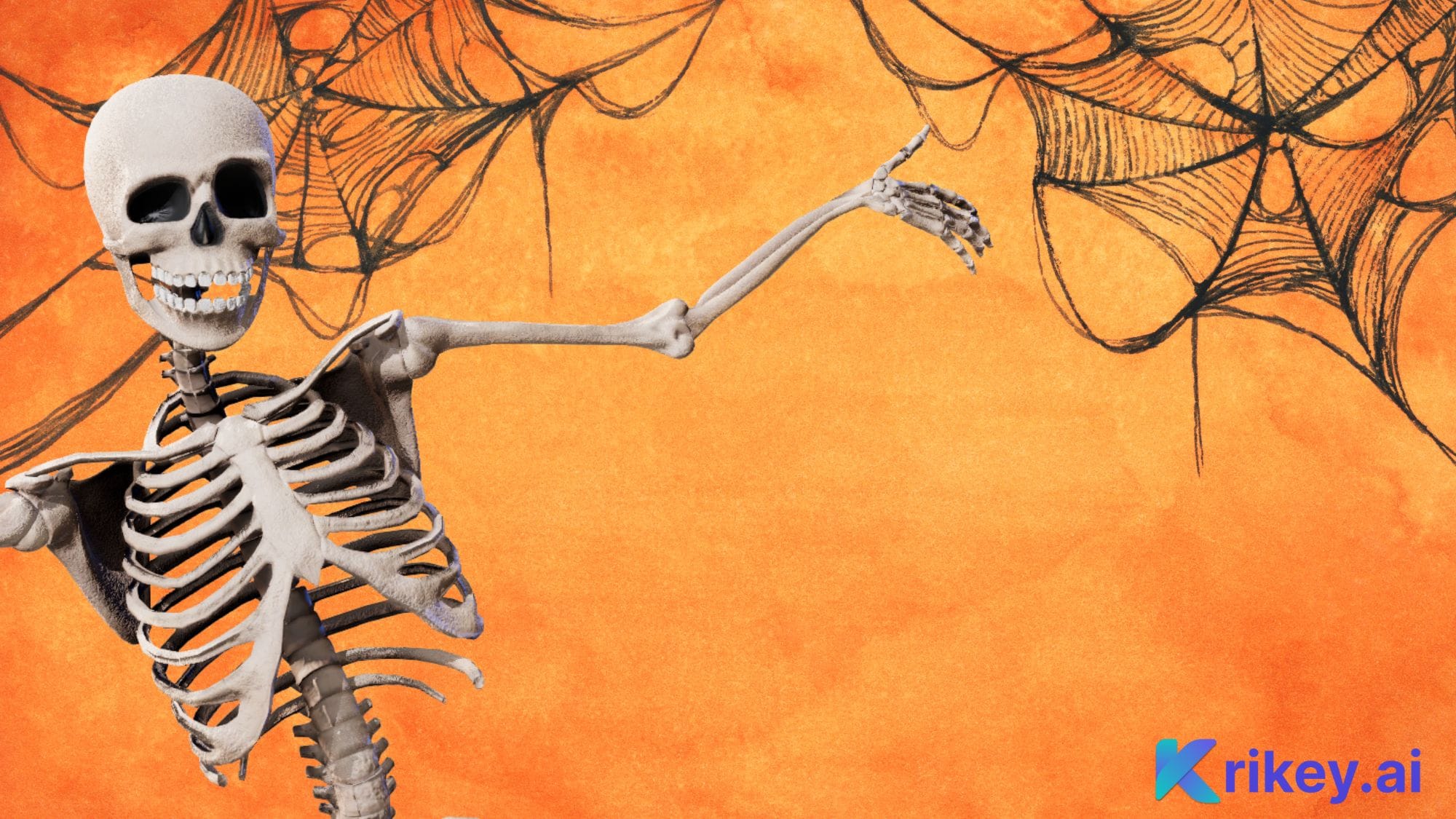 Skeleton meme generator with Halloween film creator tool Krikey AI Animation