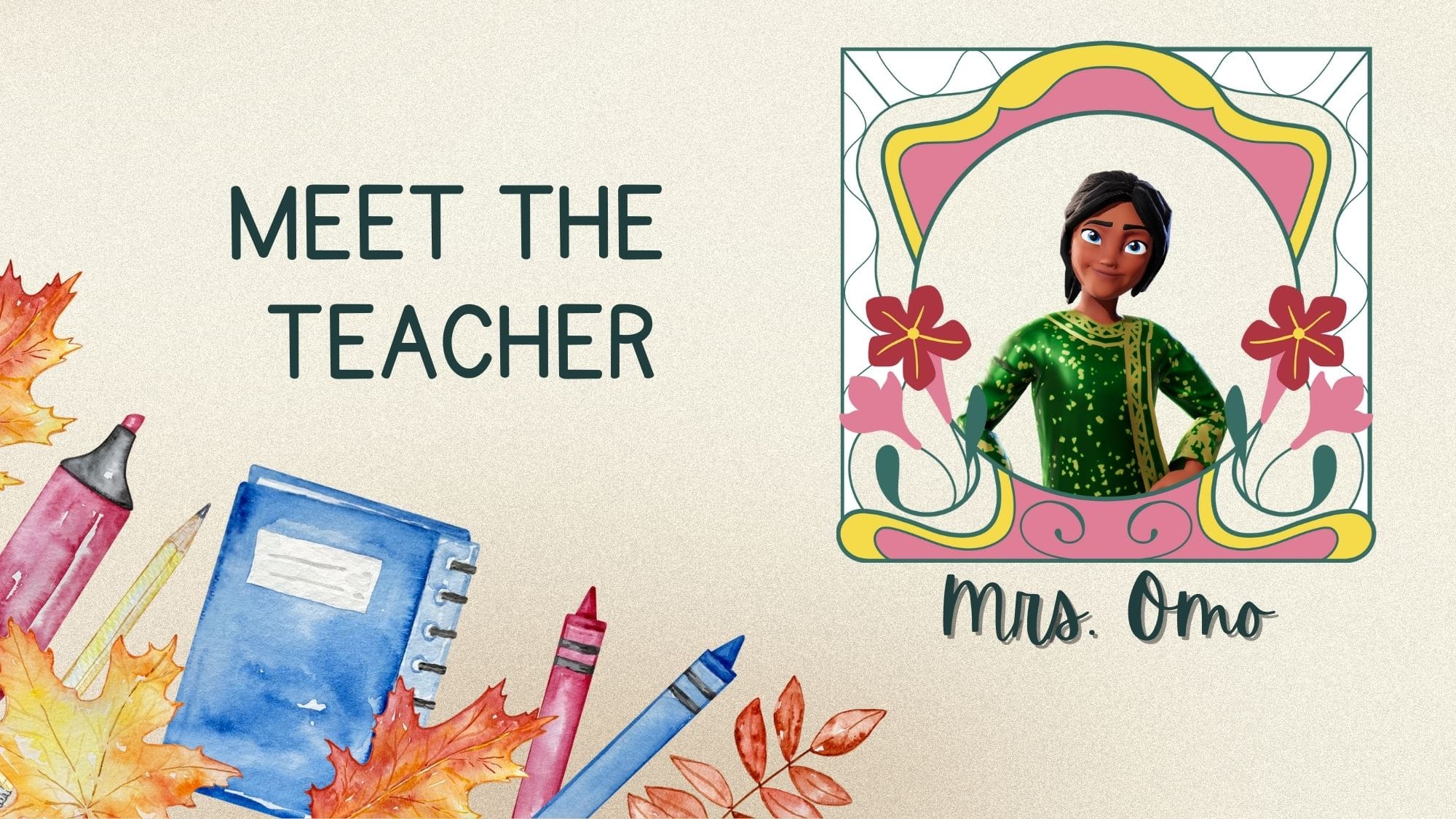 Meet the teacher template free available on Krikey AI Animation tools with cartoon characters