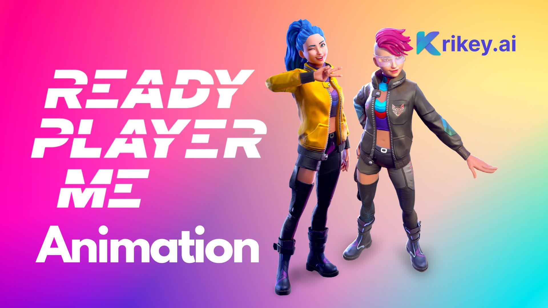 Cool Avatars from Readyplayerme animation in Krikey AI Video Editor