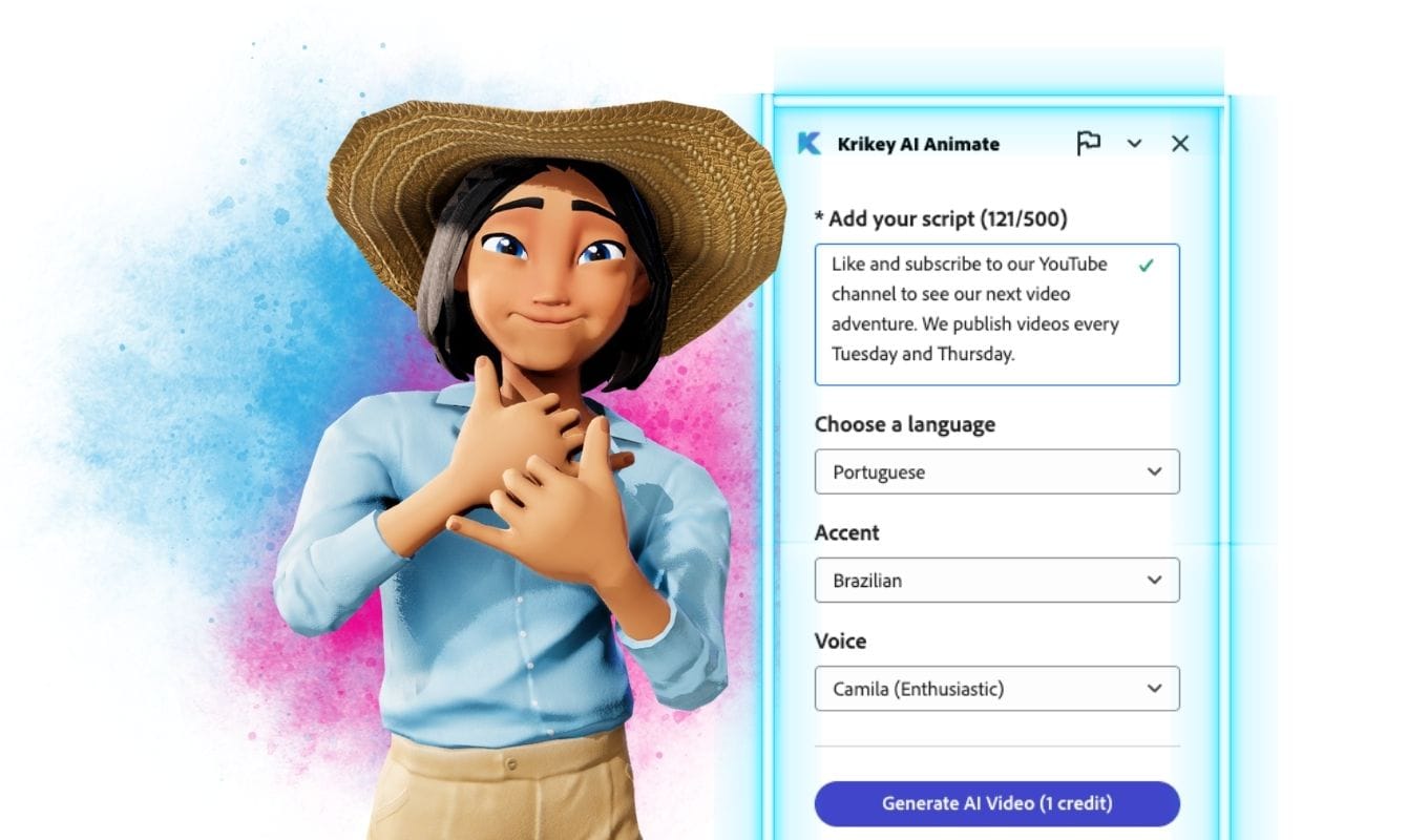 Adobe Express Animation with Krikey AI App