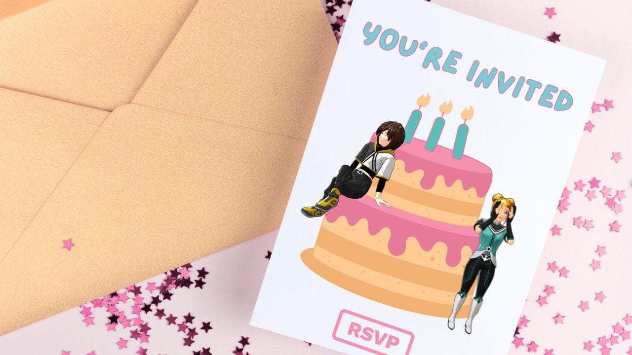 Anime Stickers for Birthday Invitations and Cards Share Social Media Export