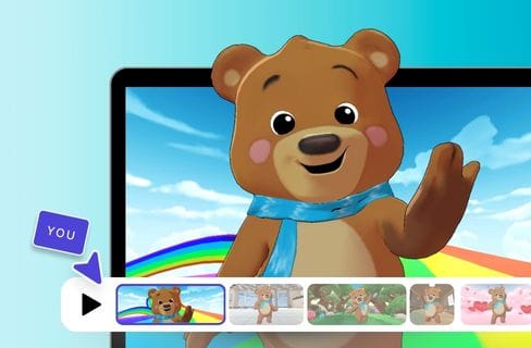Teddy Bear Cartoon for kids show cartoons made with Krikey AI Animation Maker