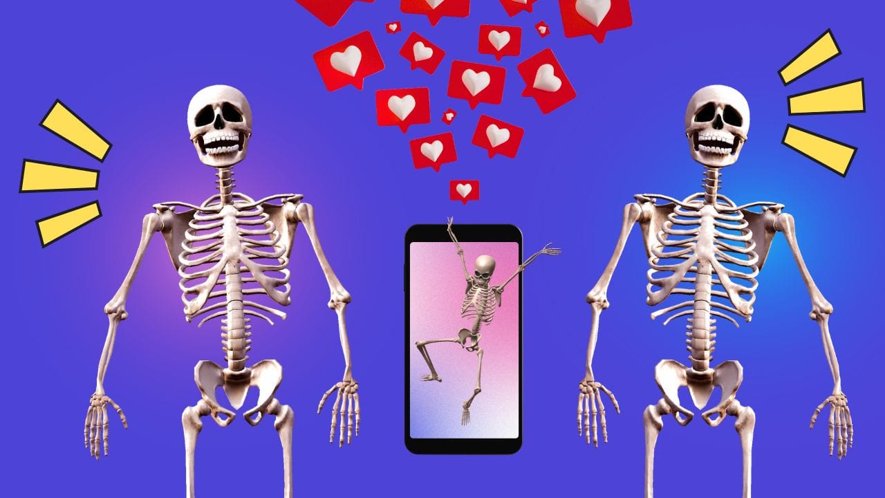 How to make a waiting Cartoon Skeleton meme for TikTok Custom dancing skeleton GIF generator with music