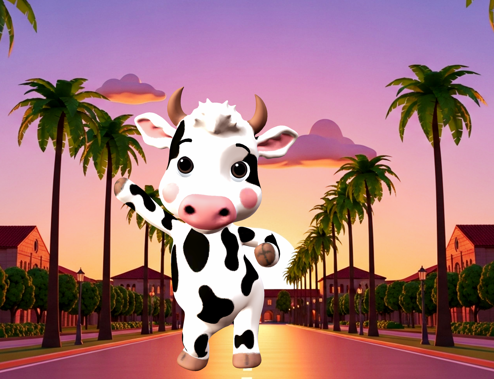 cute cow wallpaper funny cow wallpaper made with Krikey AI Animation software cartoon cow