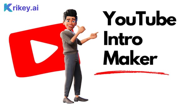 YouTube Intro Maker free animation software tool with custom Krikey AI Cartoon characters and video editor