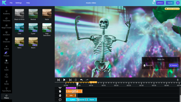 Krikey AI music video generator enables anyone to animate a 3D avatar to create any music video.