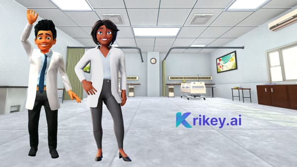 Animated characters standing showing how easy it is to create a cartoon doctor