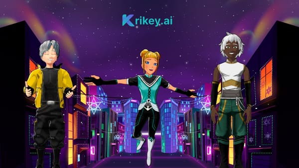 Animated characters with a colorful Ibackground showing how any video can be animated