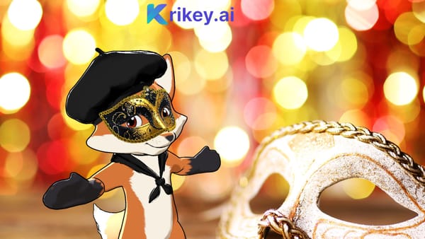 Animated character stands with masquerade mask on to show an example of a masquerade invitation